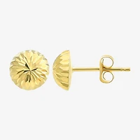 14K Gold 13mm Round Stud Earrings