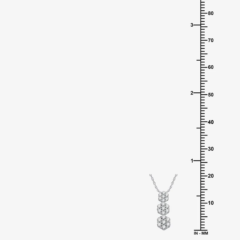 Diamond Blossom Womens 1/4 CT. T.W. Lab Grown White Diamond Sterling Silver Flower 18 Inch Pendant Necklace