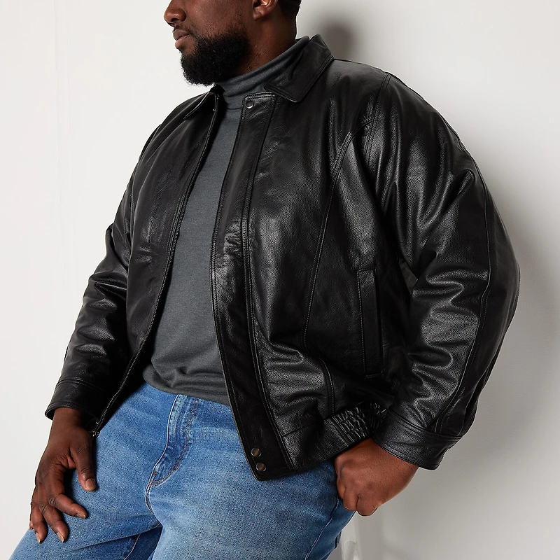Victory Mens Big and Tall Leather Midweight Jacket