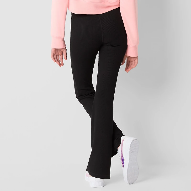 Xersion Ribbed Little & Big Kid Girls Quick Dry High Rise 26 1/2" Active Flare Full Length Leggings