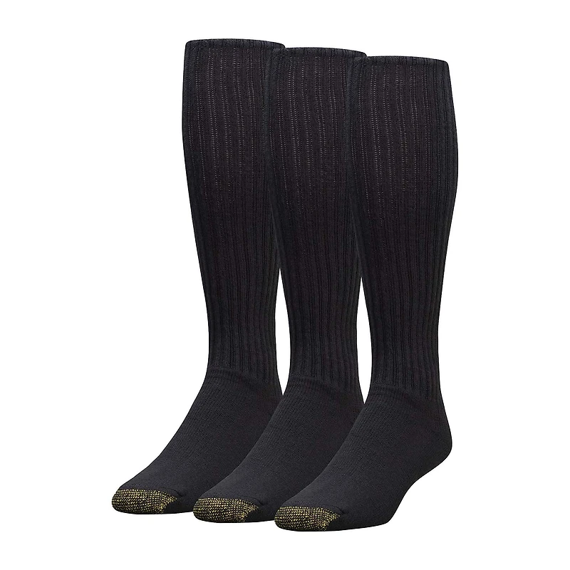 Gold Toe Ultra Tec Mens Breathable Multi-Pack 3 Pair Over the Calf Socks