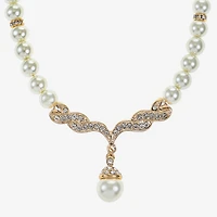 Monet Jewelry Y Necklace And Drop Earring Womens Simulated Pearl Hypoallergenic 2-pc. Jewelry Set