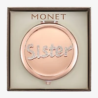 Monet Jewelry Rose Tone Sister Rose Tone Mirrored Compact Mirror