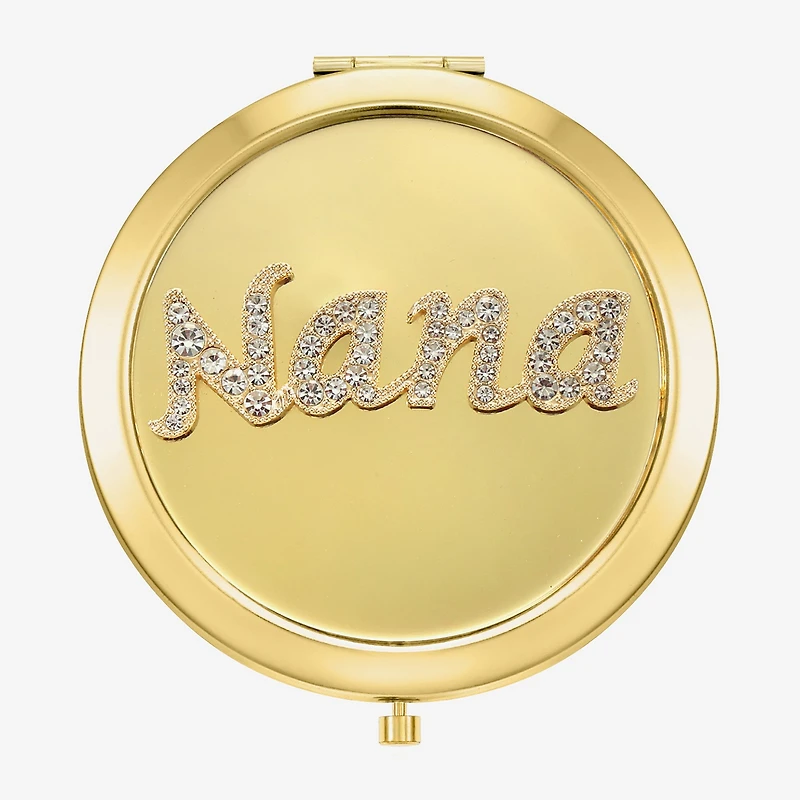 Monet Jewelry Gold Tone Nana Gold Tone Mirrored Compact Mirror