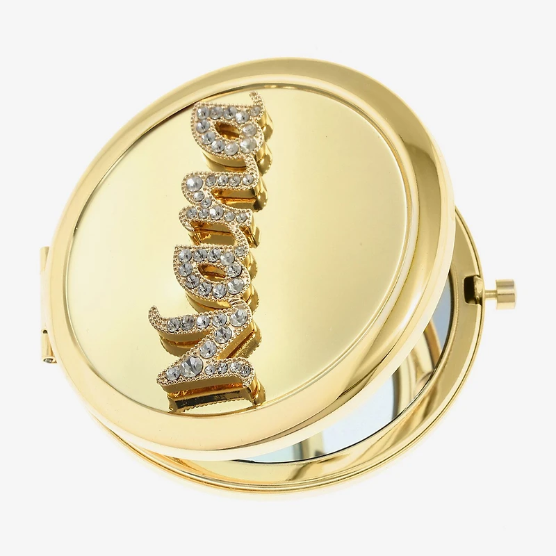 Monet Jewelry Gold Tone Nana Gold Tone Mirrored Compact Mirror