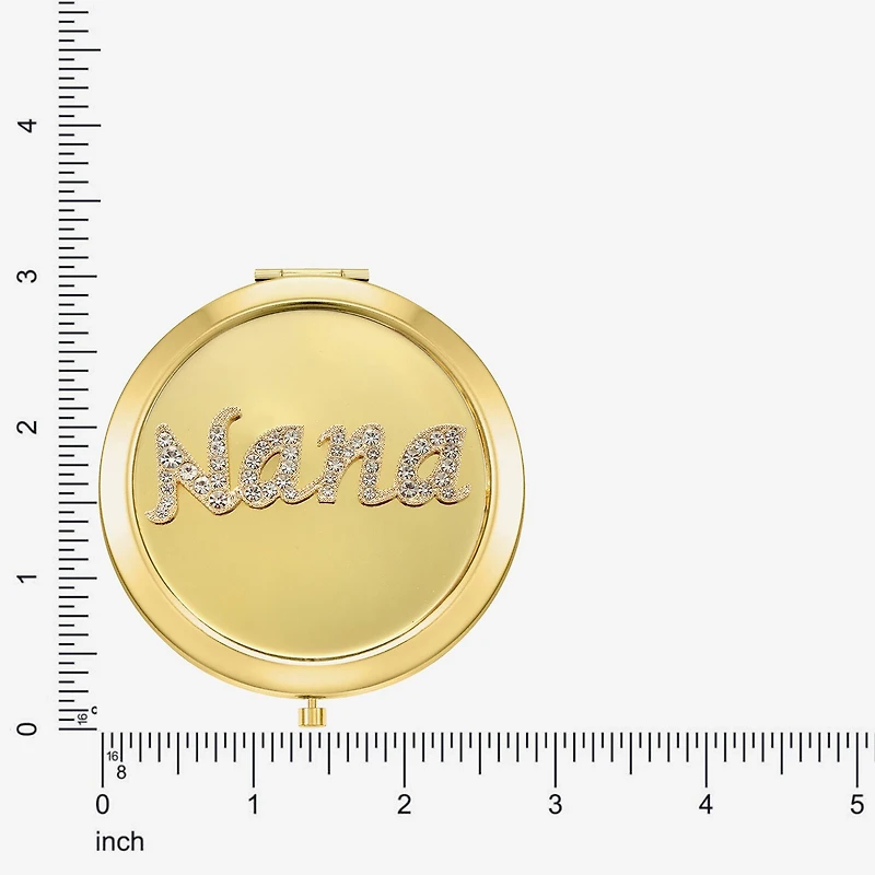 Monet Jewelry Gold Tone Nana Gold Tone Mirrored Compact Mirror