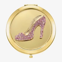 Monet Jewelry Gold Tone Pink Heel Gold Tone Compact Mirror
