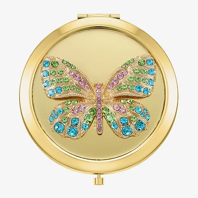 Monet Jewelry Gold Tone Butterfly Compact Mirror