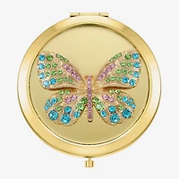 Monet Jewelry Gold Tone Butterfly Compact Mirror