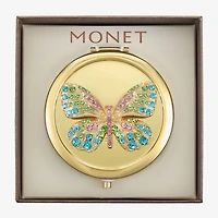Monet Jewelry Gold Tone Butterfly Compact Mirror