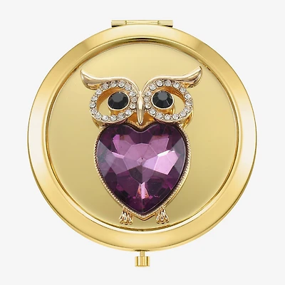 Monet Jewelry Owl Gold Tone Compact Mirror