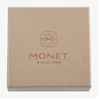Monet Jewelry Pave Pendant Necklace And Drop Earring Womens Brown 2-pc. Jewelry Set