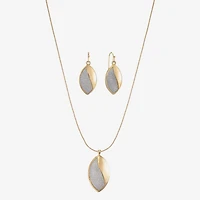 Monet Jewelry Two Tone Pendant Necklace And Drop Earring Womens 2-pc. Jewelry Set