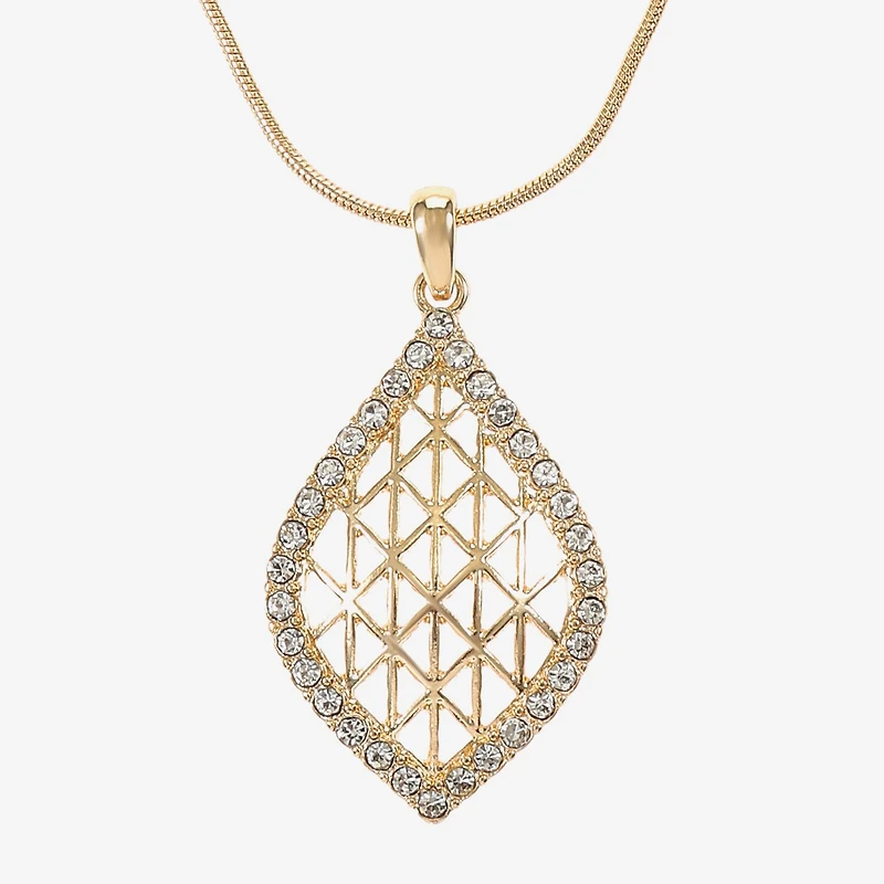 Monet Jewelry Openwork Pendant Necklace And Drop Earring Womens Glass 2-pc. Set