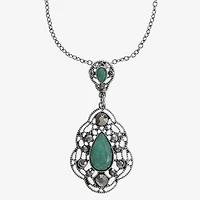 Monet Jewelry Pendant Necklace And Drop Earring Womens Blue 2-pc. Jewelry Set