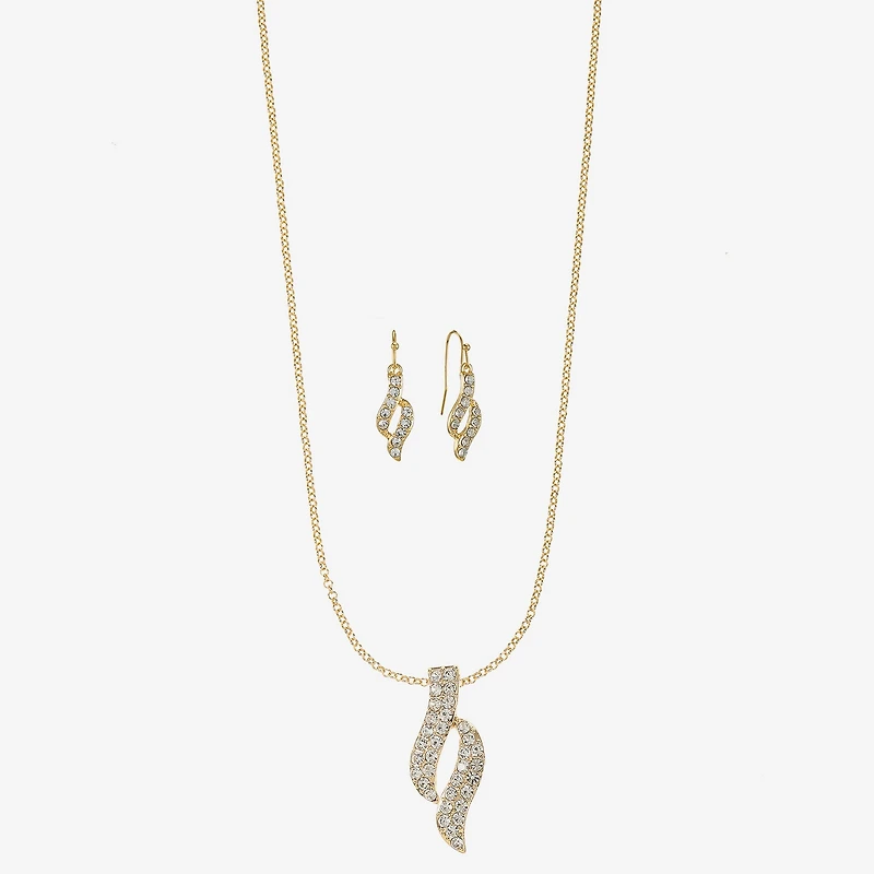 Monet Jewelry Twist Pendant Necklace And Drop Earring Womens Glass 2-pc. Jewelry Set