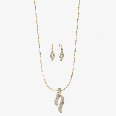 Monet Jewelry Twist Pendant Necklace And Drop Earring Womens Glass 2-pc. Jewelry Set