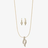 Monet Jewelry Twist Pendant Necklace And Drop Earring Womens Glass 2-pc. Jewelry Set