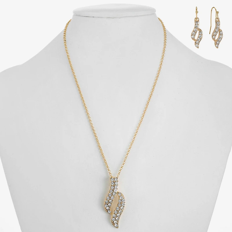 Monet Jewelry Twist Pendant Necklace And Drop Earring Womens Glass 2-pc. Jewelry Set