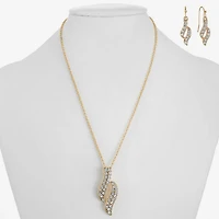 Monet Jewelry Twist Pendant Necklace And Drop Earring Womens Glass 2-pc. Jewelry Set