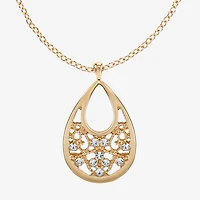 Monet Jewelry Gold Tone Pendant Necklace And Drop Earring Womens Glass 2-pc. Jewelry Set