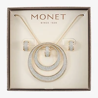 Monet Jewelry Two Tone Pendant Necklace And Huggie Earring Womens 2-pc. Jewelry Set