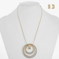 Monet Jewelry Two Tone Pendant Necklace And Huggie Earring Womens 2-pc. Jewelry Set