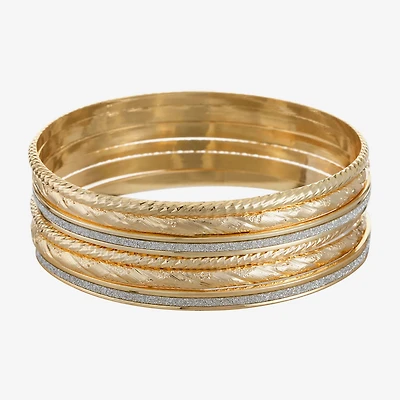 Monet Jewelry Two Tone Bangle Womens 6-pc. Bracelet Set