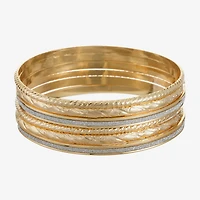 Monet Jewelry Two Tone Bangle Womens 6-pc. Bracelet Set