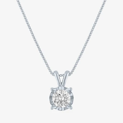Si2-I1/G-H Womens 1/2 CT. T.W. Lab Grown White Diamond Sterling Silver 18 Inch Pendant Necklace