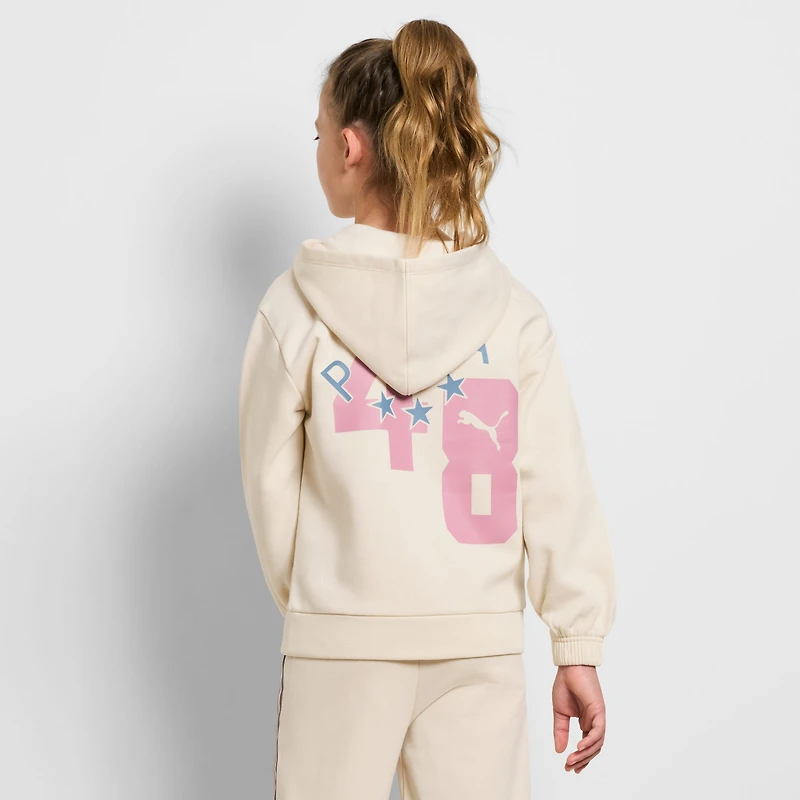 PUMA Big Kid Girls Long Sleeve Fleece Zipper Active Hoodie