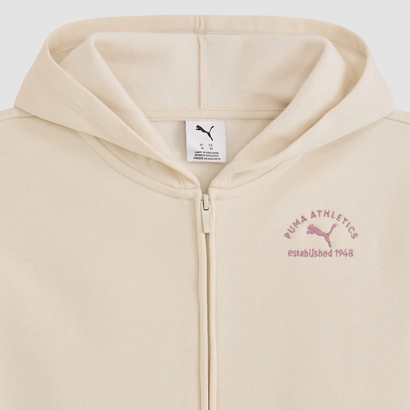 PUMA Big Kid Girls Long Sleeve Fleece Zipper Active Hoodie