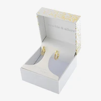 Sparkle Allure Womens Crystal 24K Gold Over Brass 15mm Hoop Earrings
