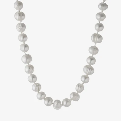 Silver Treasures Womens White Sterling Silver 16 Inch Strand Necklace