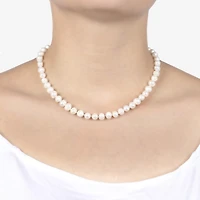 Silver Treasures Womens White Sterling Silver 16 Inch Strand Necklace