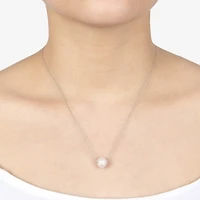 Silver Treasures Womens White Cultured Freshwater Pearl Sterling Silver 18 Inch Pendant Necklace