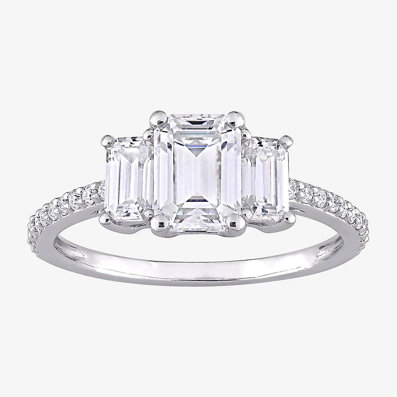 Womens 1 3/4 CT. T.W. Lab Created White Moissanite 10K Gold Engagement Ring
