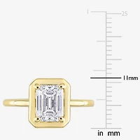Womens Lab Created White Moissanite 10K Gold Solitaire Engagement Ring