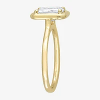 Womens Lab Created White Moissanite 10K Gold Solitaire Engagement Ring