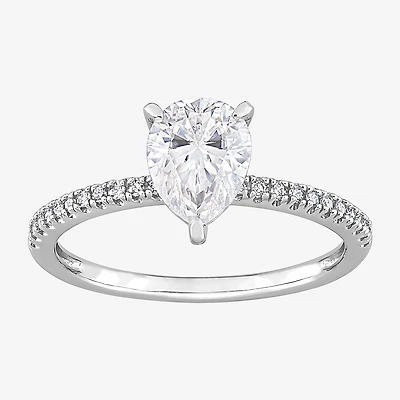 Womens 1/10 CT. T.W. Lab Created White Moissanite 14K Gold Solitaire Engagement Ring
