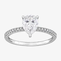 Womens 1/10 CT. T.W. Lab Created White Moissanite 14K Gold Solitaire Engagement Ring