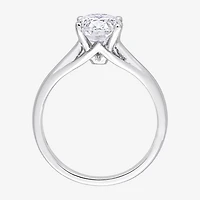 Womens Lab Created White Moissanite 14K Gold Solitaire Engagement Ring