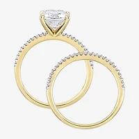 Womens 1/10 CT. T.W. Lab Created White Moissanite 14K Gold Bridal Set