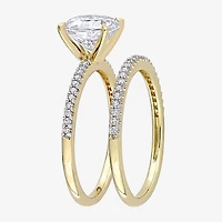 Womens 1/10 CT. T.W. Lab Created White Moissanite 14K Gold Bridal Set