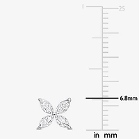 Lab Created White Moissanite 10K Gold 6.8mm Flower Stud Earrings
