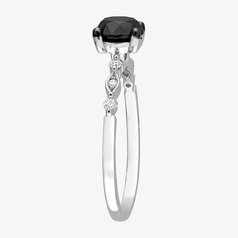 Womens 1 1/10 CT. T.W. Natural Black Diamond 10K Gold Round Engagement Ring