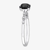 Womens 1 1/10 CT. T.W.  Natural Black Diamond 10K Gold Round Engagement Ring