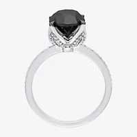 Womens 3 CT. T.W. Natural Black Diamond 14K Gold Round Engagement Ring