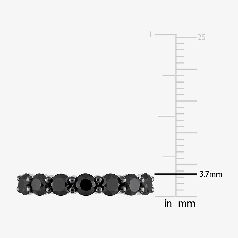 Midnight Black 7-Stone Womens 1 3/4 CT. T.W. Natural Diamond 10K Gold Anniversary Wedding Band