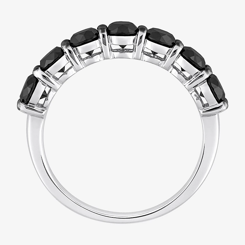 Midnight Black 7-Stone Womens 1 3/4 CT. T.W. Natural Diamond 10K Gold Anniversary Wedding Band